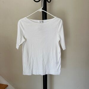 Soft Stretchy White Solid Cotton Top